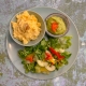 Healthy Breakfast avocado with eggs salad