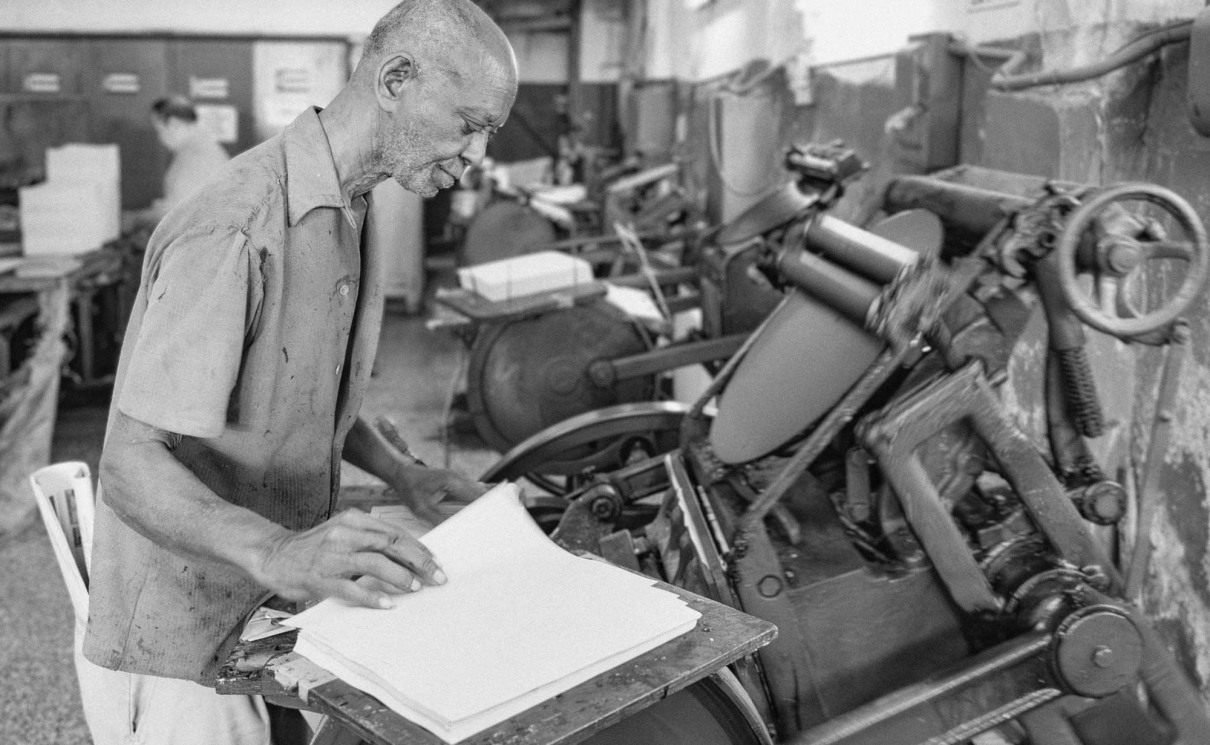 Print shop in Havana, Cuba