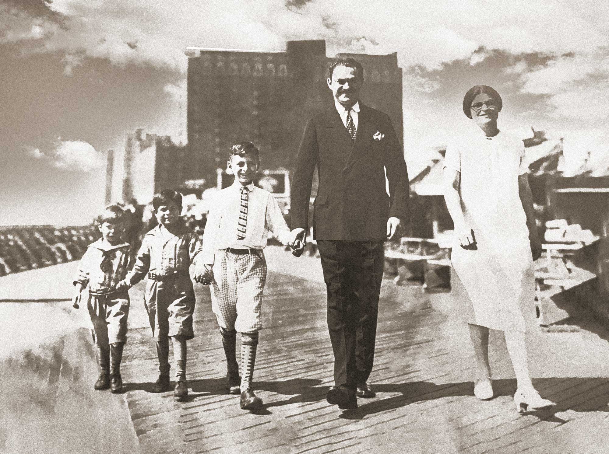 Ernest, Albert and Aaron Raboff with their father and mother, William and Jenny Raboff