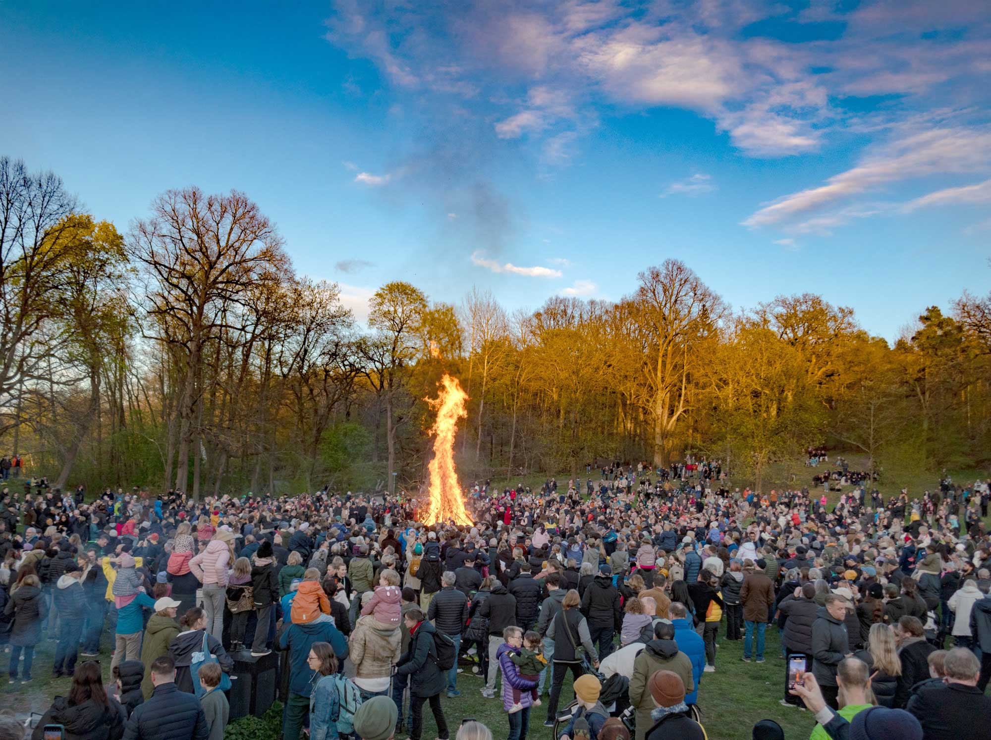 Valborg Bonfire in Lilla Sickla Äng in Stockholm