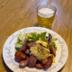 Fried Sausages and salad for dinner